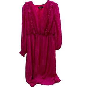 Eloquii Fuchsia Ruffle Women’s Dress
